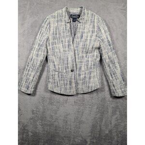 Lucky Brand Vintage Tweed Blazer Coat Womens Size XS Knit Quiet Luxury